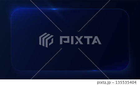 Blue square with a tech border concept 135535404