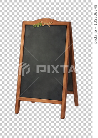 木框黑板選單板 - 可不使用文字的商店招牌範例 135536348