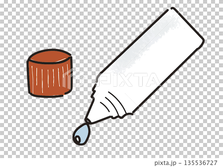 Illustration of moisturizer coming out of a lotion container with an orange lid Illustration of moisturizer coming out of a lotion container with an orange lid 135536727