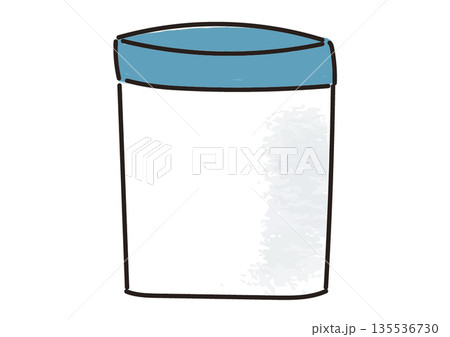 青い蓋の軟膏容器のイラスト 135536730