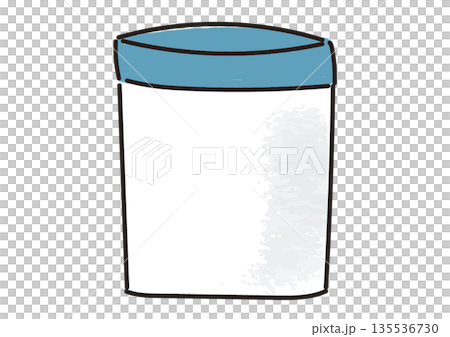 青い蓋の軟膏容器のイラスト 135536730