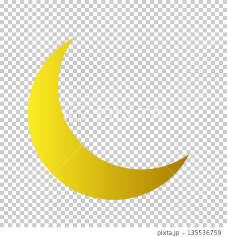 Simple illustration of a crescent moon - Moon material for use in the night sky or fantasy Simple illustration of a crescent moon - Moon material for use in the night sky or fantasy 135536759