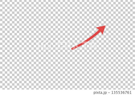 上向き矢印のシンプルイラスト　成長や上昇を表すアイコン素材 135536761