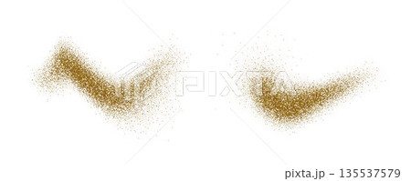 Spices powder splashes. Flying seasoning particles burst. Beige brown dust sand and dirt textured piles. Dry spicy explosion. Coriander and masala flakes scattered on surface. Vector illustration Spices powder splashes. Flying seasoning particles burst. Beige brown dust sand and dirt textured piles. Dry spicy explosion. Coriander and masala flakes scattered on surface. Vector illustration 135537579