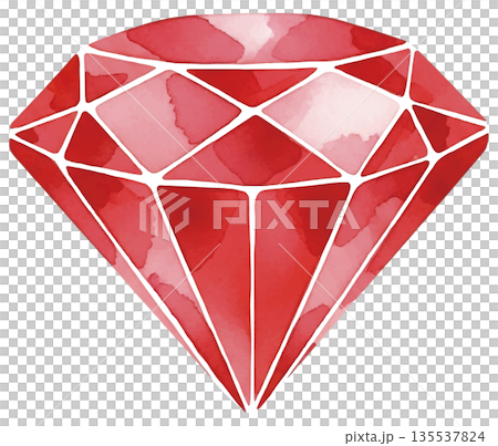 ルビーの水彩風イラスト 135537824