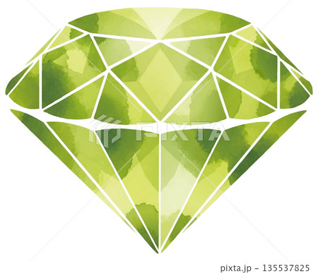 ペリドットの水彩風イラスト ペリドットの水彩風イラスト 135537825