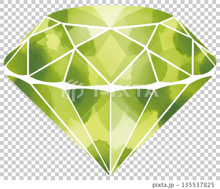 ペリドットの水彩風イラスト ペリドットの水彩風イラスト 135537825