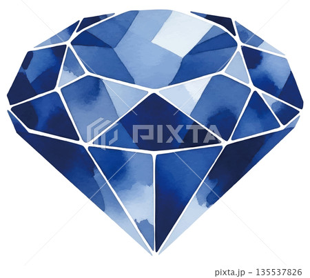 サファイアの水彩風イラスト 135537826