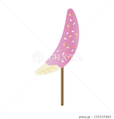 チョコバナナのイラスト 日本の縁日 祭 屋台 素材 食べ物 ストロベリー 135537883