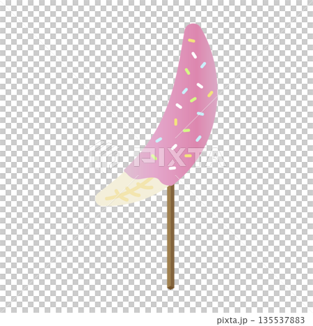 チョコバナナのイラスト 日本の縁日 祭 屋台 素材 食べ物 ストロベリー 135537883