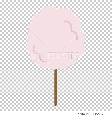 わたあめのイラスト 日本の縁日 祭 屋台 素材 食べ物 ピンク 135537886