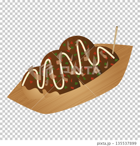 Takoyaki illustration Japanese festival festival food stall material food flour 135537899
