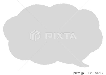 手描き風の雲型の吹き出し（横長・線なし） 135538717