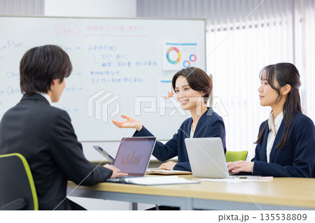 ビジネス　打合せをしている男女 135538809