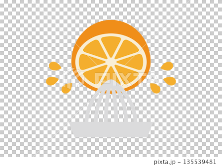 Illustration of squeezing mandarin oranges 135539481