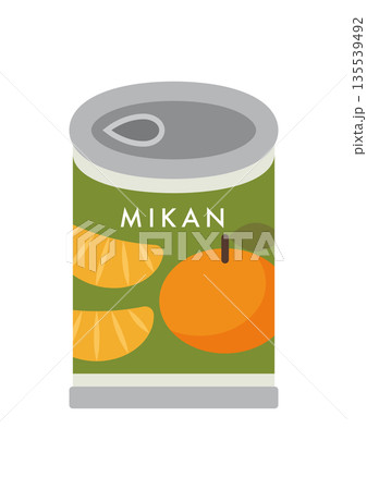 みかんの缶詰フラットイラスト 135539492