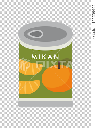 みかんの缶詰フラットイラスト 135539492