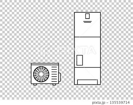 シンプルな給湯器、エコキュートのイラスト 135539714