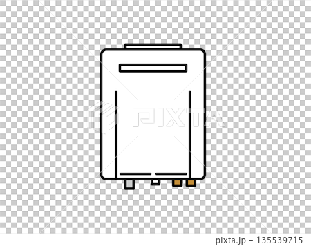 シンプルなガス給湯器のイラスト 135539715