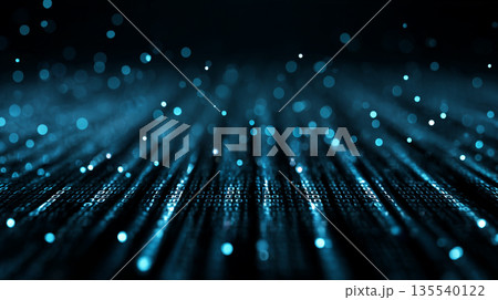 サイバーセキュリティと高度なネットワーク通信を象徴するデジタルテクノロジーの抽象イメージ素材 135540122