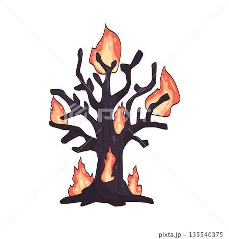 illustration of burnt tree illustration of burnt tree 135540375