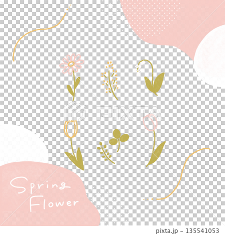 手繪可愛春花插圖 135541053