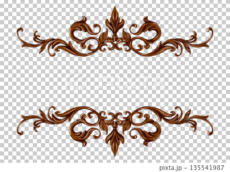 Elegant chocolate frame top and bottom 135541987