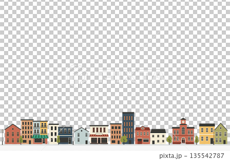 北欧風の街並みイラスト背景 135542787