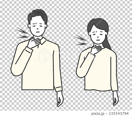 Sore throat men and women illustration vector material Sore throat men and women illustration vector material 135543794