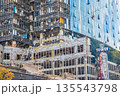 14.10,2022 - UKRAINE. KYIV. Russia's military aggression against Ukraine. Business center 101 TOWER civilian facility after a missile airstrike by russian troops in the Kyiv, Ukrainian capital 135543798