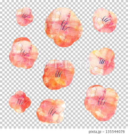 Hand-drawn cute watercolor flowers Hand-drawn cute watercolor flowers 135544076