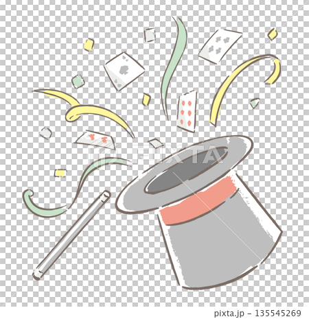 Magic hat illustration with main lines 135545269