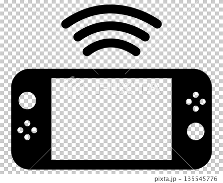 通信中のゲーム機のフラットアイコンイラスト 135545776