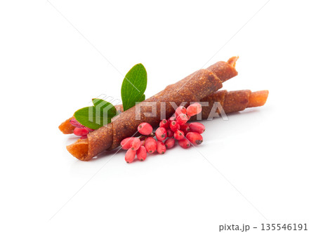 Tasty candied leather rolls barberries berry Tasty candied leather rolls barberries berry 135546191