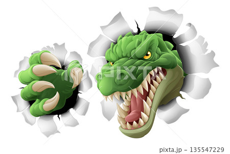 Dinosaur Crocodile Alligator Lizard Sports Mascot 135547229