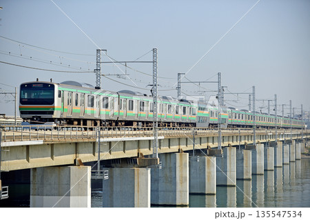 東海道本線 茅ヶ崎-平塚 JR東日本 E231系1000番台 K-22編成(国府津) 東海道本線 茅ヶ崎-平塚 JR東日本 E231系1000番台 K-22編成(国府津) 135547534