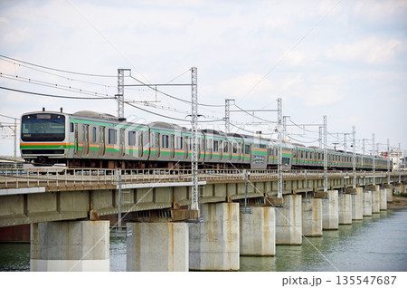 東海道本線 茅ヶ崎-平塚 JR東日本 E231系1000番台 K-27編成(国府津) 東海道本線 茅ヶ崎-平塚 JR東日本 E231系1000番台 K-27編成(国府津) 135547687