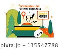 International Day For Mine Awareness Vector Illustration Promoting Safety Education, Humanitarian Action, And Global Peace Campaign a Background 135547788