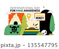 International Day For Mine Awareness Vector Illustration Promoting Safety Education, Humanitarian Action, And Global Peace Campaign a Background 135547795