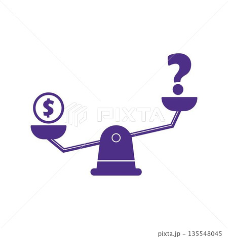 Finance Scale balancing Vector Flat designのイラスト素材 [135548045] - PIXTA