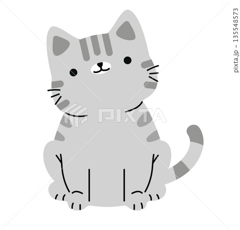 Cute Cartoon Cat sit Illustration 135548573