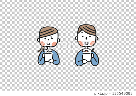 Men and women in suits taking notes 135549093