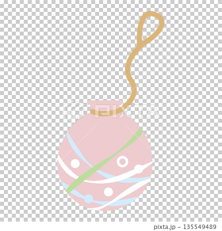 Water Yo-yo illustration Japanese festival festival stall material pink 135549489