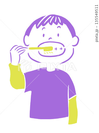 丁寧に歯を磨く男の子 丁寧に歯を磨く男の子 135549511