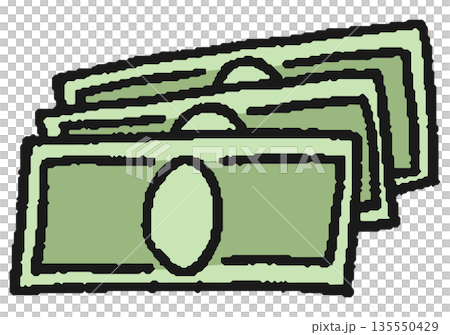 手繪鈔票插圖 手繪鈔票插圖 135550429