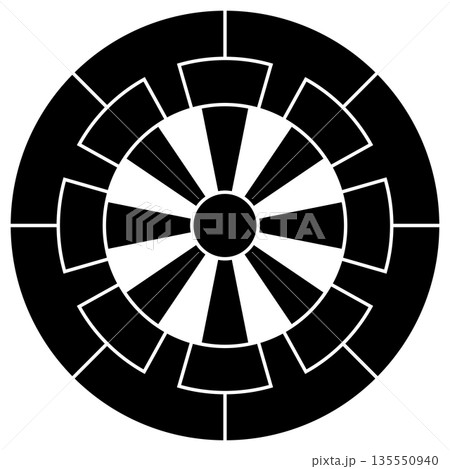 佐藤堅忠の家紋です。源氏車と言います。 佐藤堅忠の家紋です。源氏車と言います。 135550940