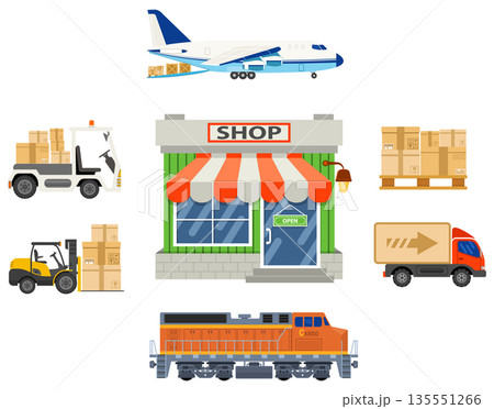 Freight Transport and Logistics Banner Infographics Freight Transport and Logistics Banner Infographics 135551266