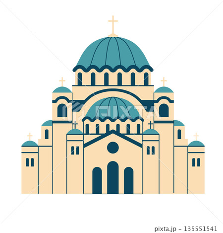 Serbian Saint Sava church in Belgrade Icon 135551541
