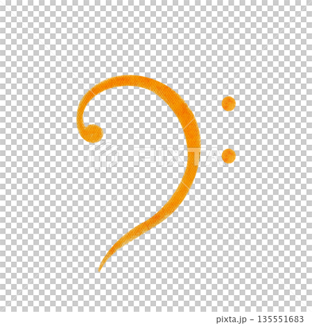 Bass clef musical symbol hand-painted watercolor isolated on white background, low register music notation, ideal for music education, theory worksheets, sheet design, posters, logos, creative 135551683