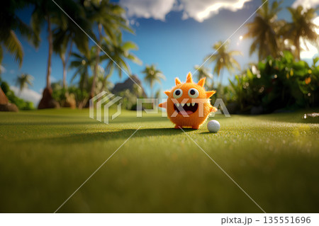 かわいい太陽くんの楽しいゴルフラウンド（3D） 135551696